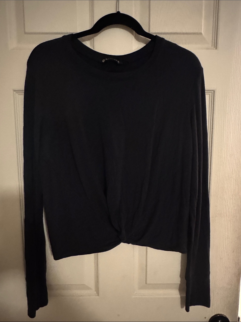 Athleta Black Long Sleeve Twist-Hem Tee